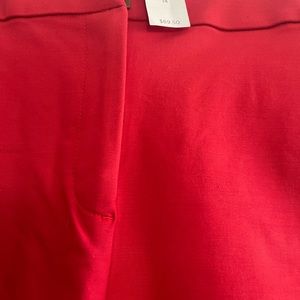 Red wide leg ankle pants